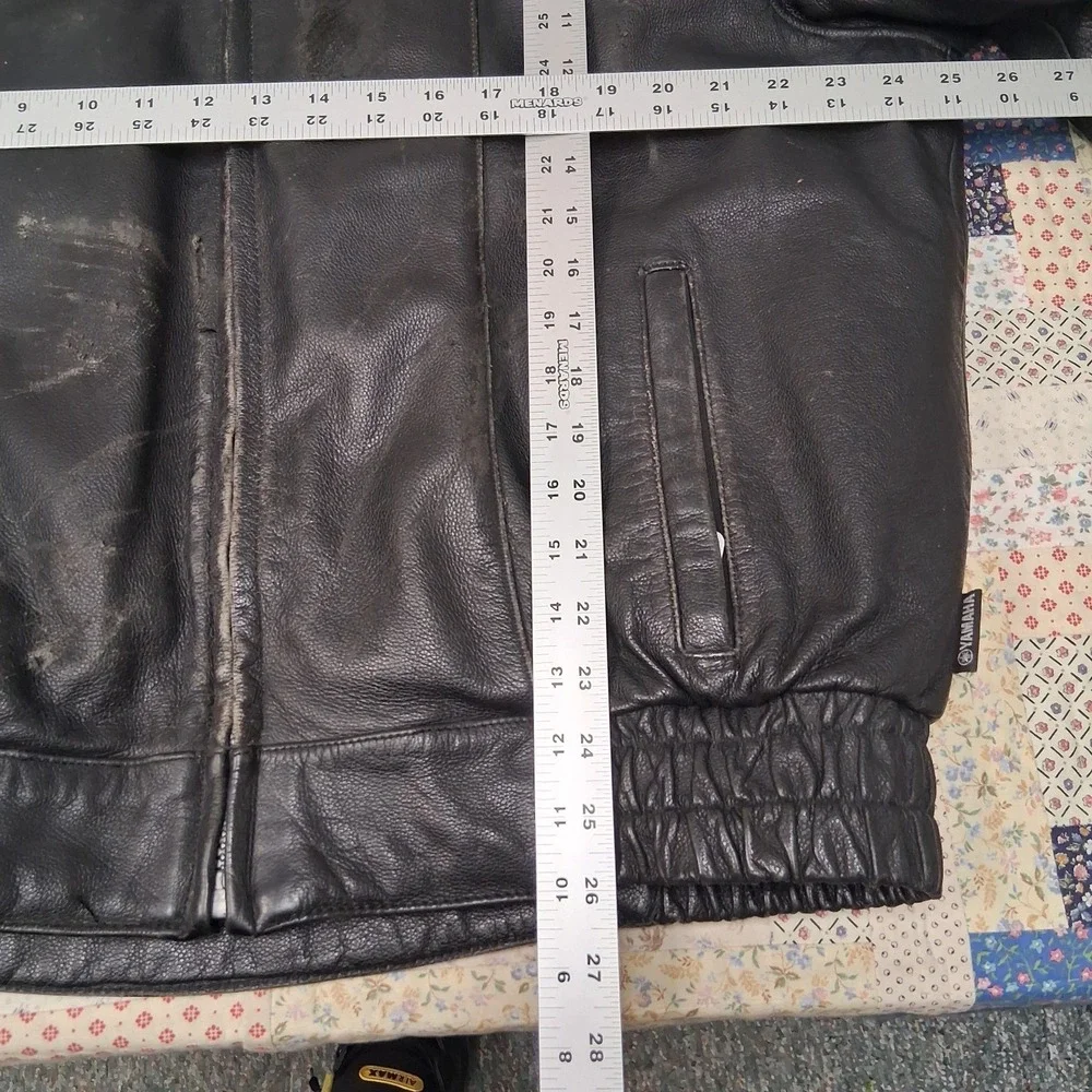 Yamaha Star Motorcycle Leather Riding Jacket Size‎ XL Black Removable Lining